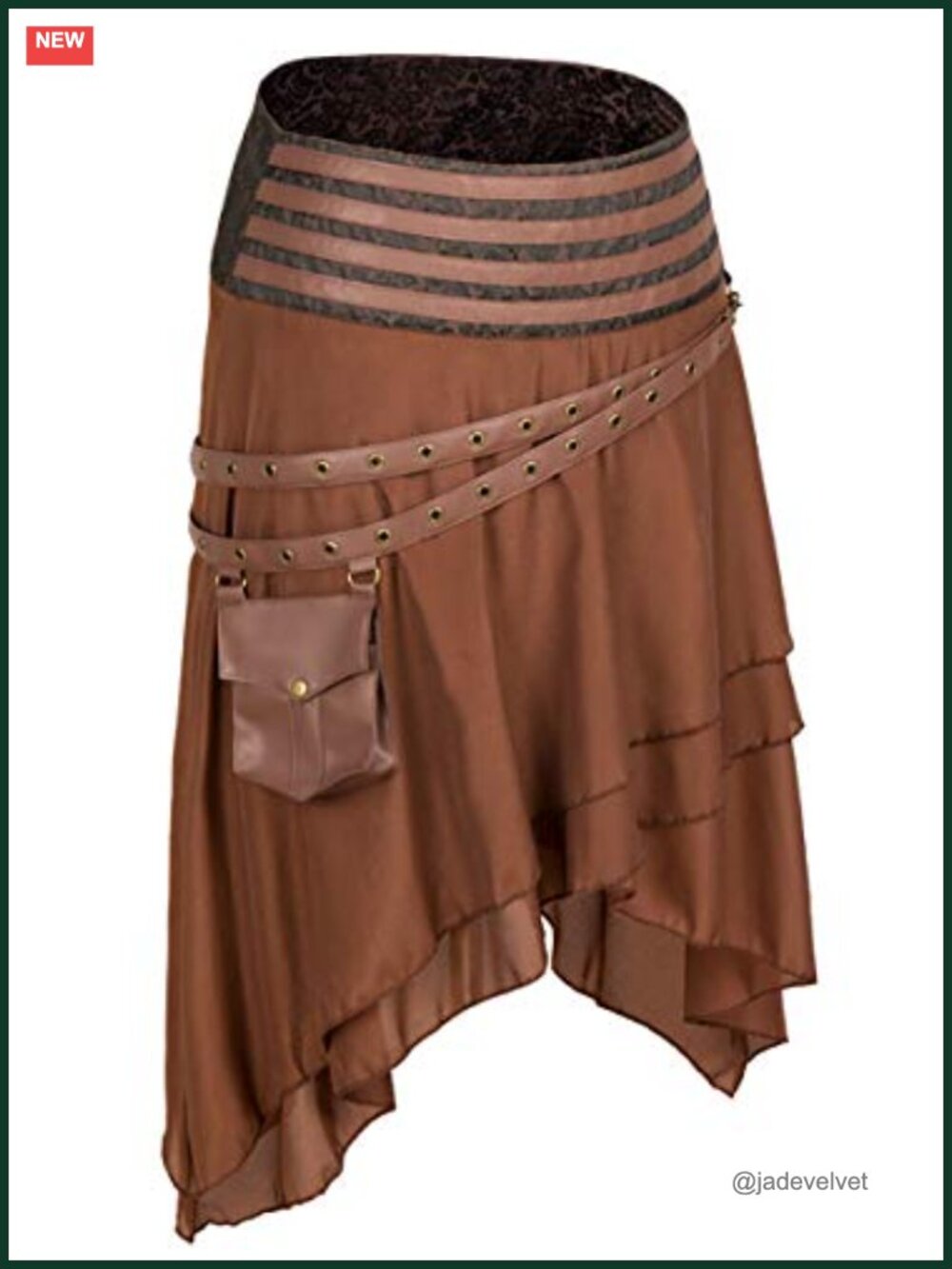 Alivila.Y Fashion Steampunk Gothic Victorian Pirate Skirt Linen Faux Leather